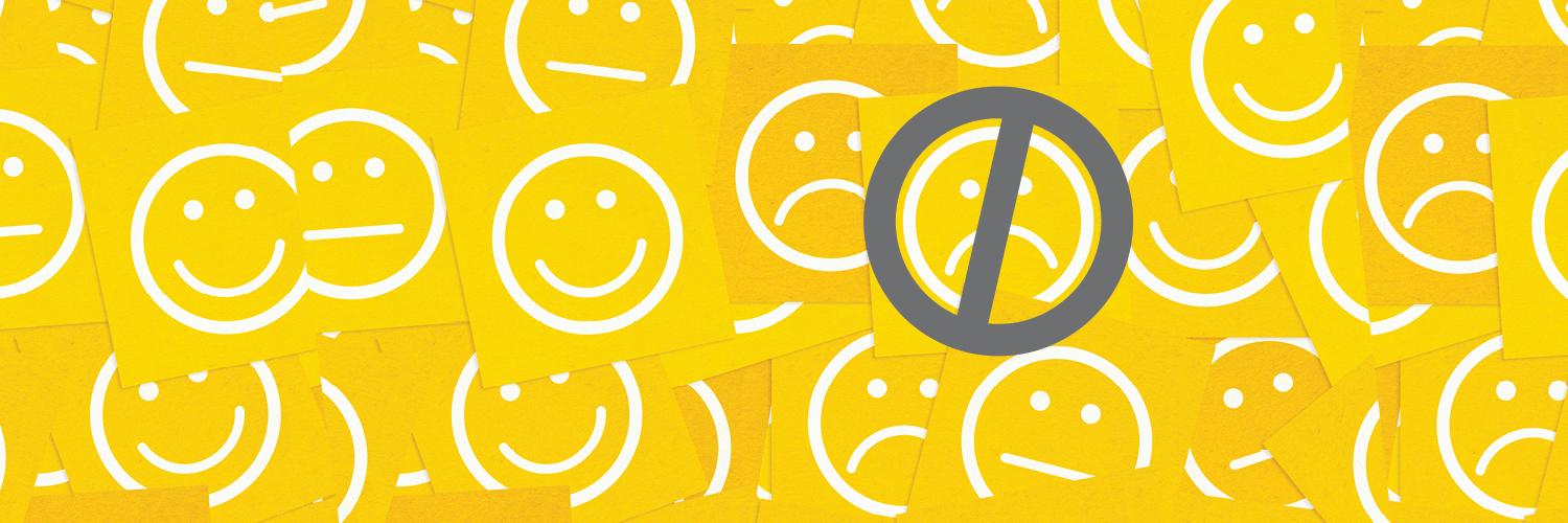 is the customer always right - smiley faces with grey circle and slash