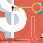 graphic image of a woman with a key, unlocking a dollar sign; VALUE is the background keyword